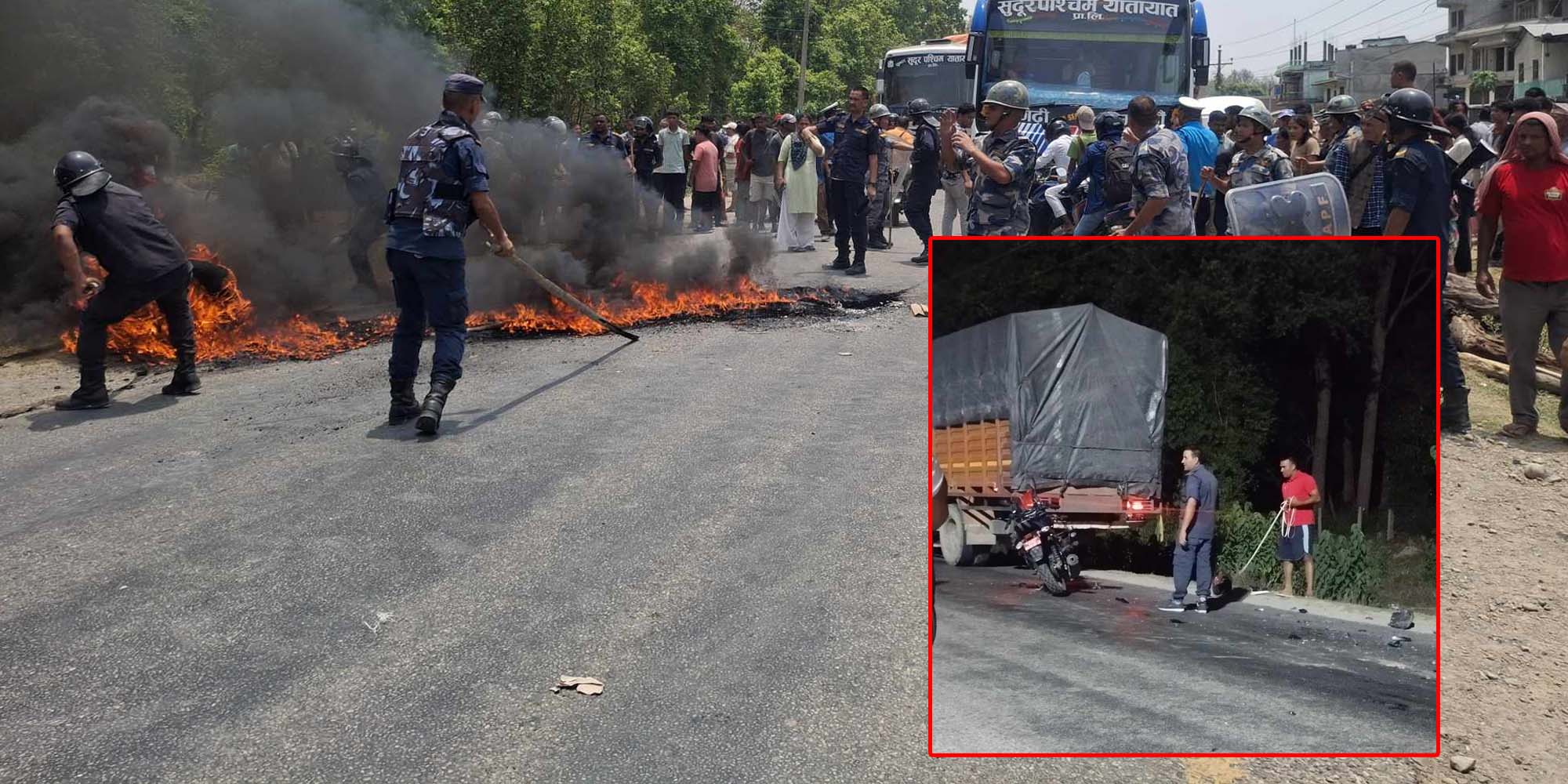 ट्रक र मोटरसाइकल ठोक्किँदा एक जनाको मृत्यु