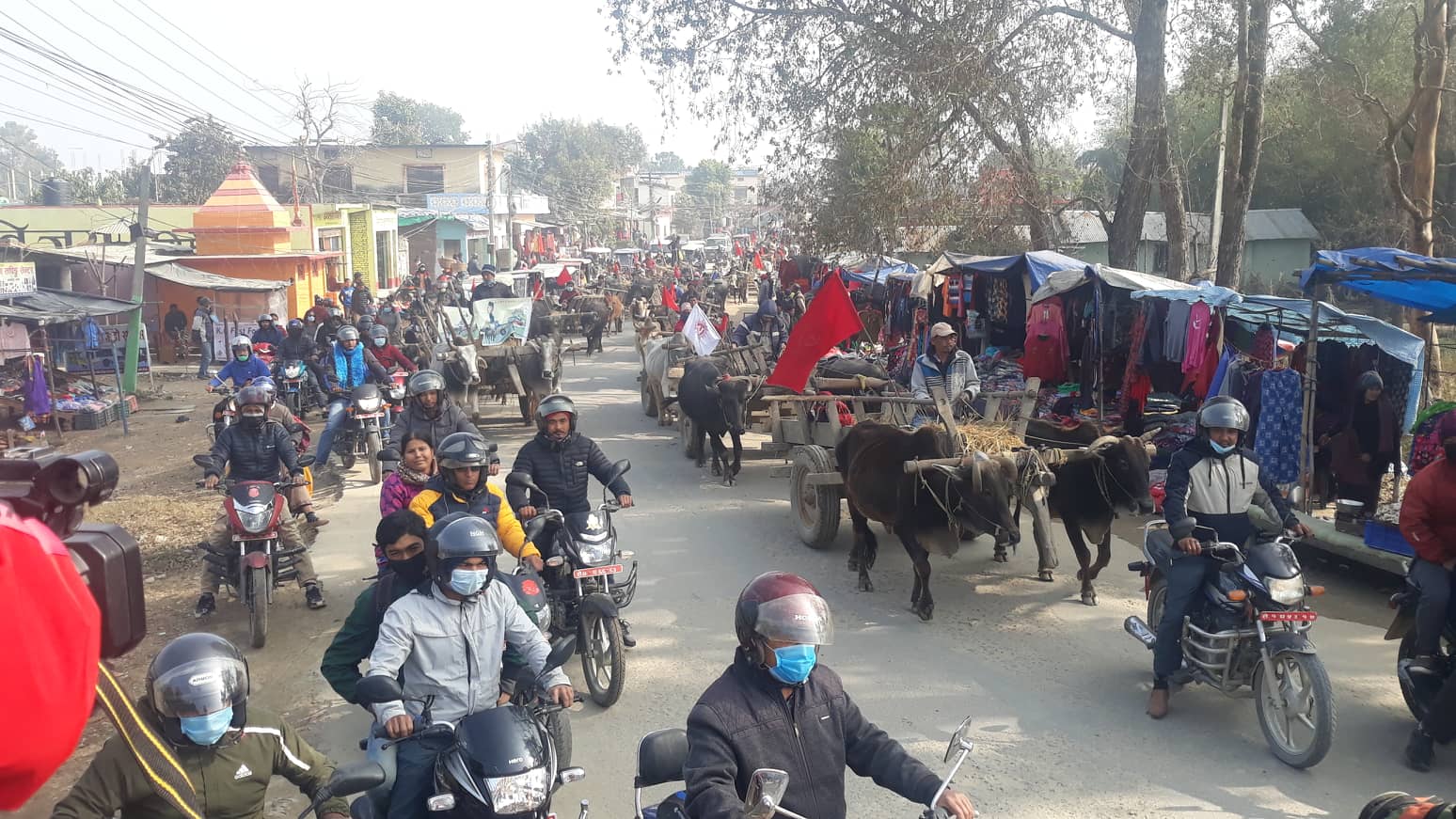 प्रधानमन्त्रीविरुद्ध धनगढीमा अनेरास्ववियुको बयलगाडा र्याली