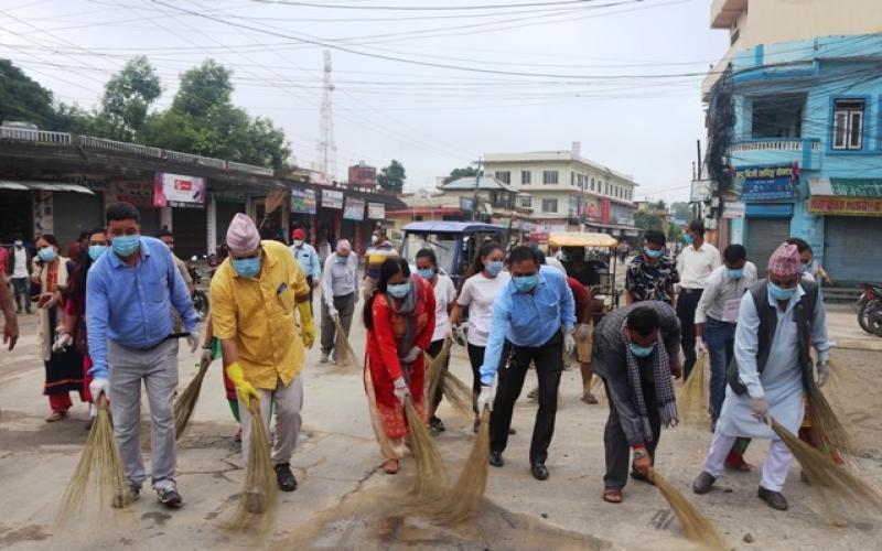 नेपाल दलित बिद्यार्थी संघद्धारा नगर सफाई